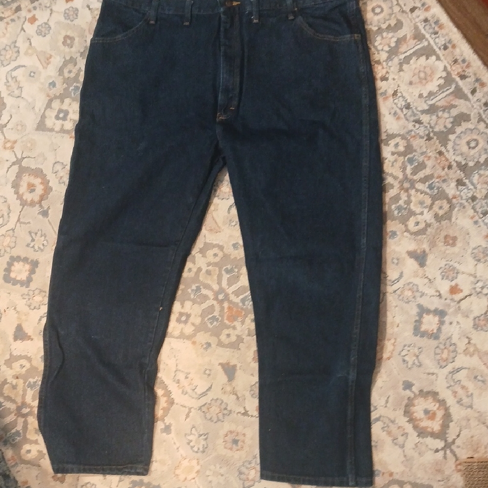 Rustler Men's Straight Jeans - Dark Blue